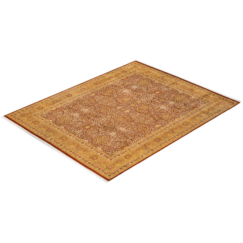 Handmade Red and Beige Wool Oriental 8' x 10' Rug