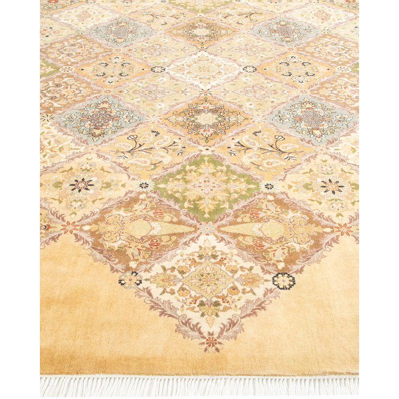 Mogul One-of-a-Kind Round Wool Area Rug in Brown and Beige