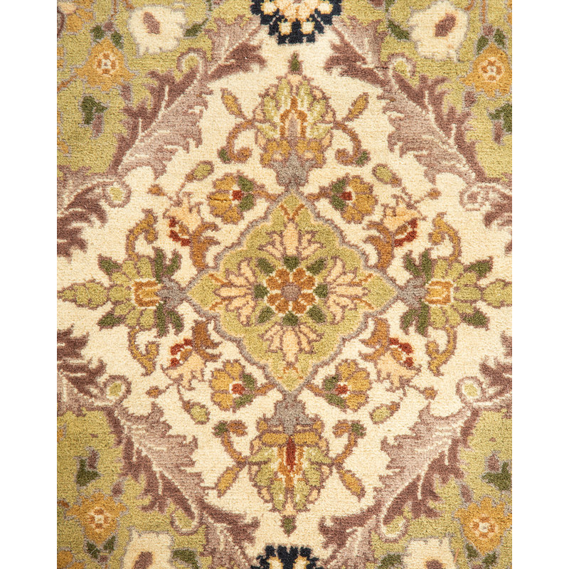 Mogul One-of-a-Kind Round Wool Area Rug in Brown and Beige