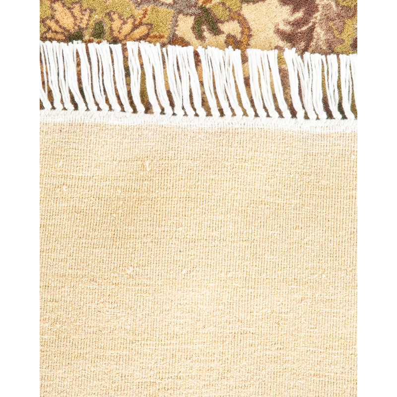 Mogul One-of-a-Kind Round Wool Area Rug in Brown and Beige