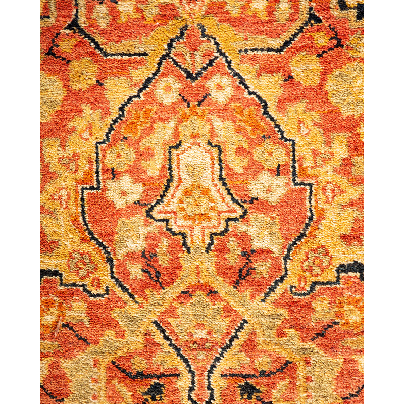 Mogul Hand-Knotted Red Wool Oriental Area Rug