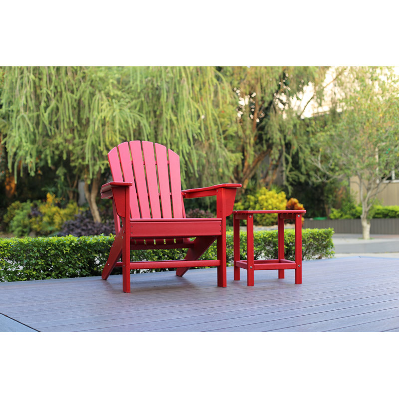 Ruby Red Recycled Plastic Classic Adirondack Armchair