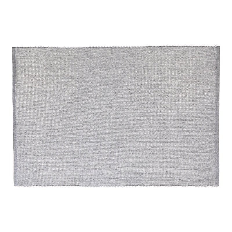 Light Gray Ribbed Cotton Rectangle Placemat Set