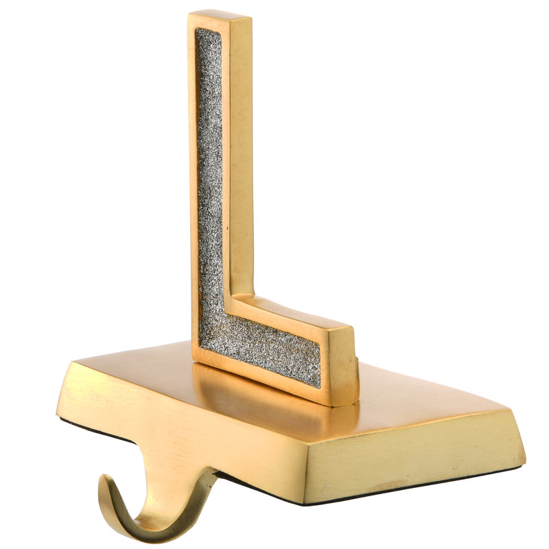 5" Silver and Gold Sparkle NOEL Stocking Holders, 4-Pieces
