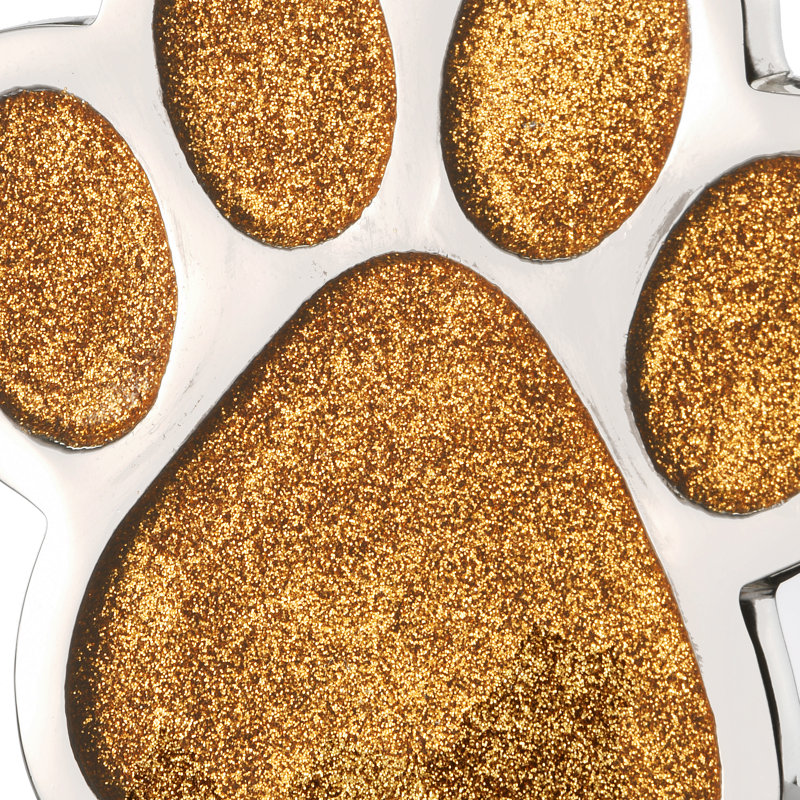 5" Gold Sparkle NOEL Stocking Holders with Paw Print, 4-Piece Set