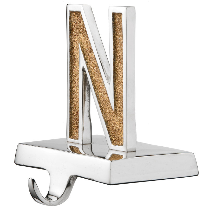 5" Gold Sparkle NOEL Stocking Holders with Paw Print, 4-Piece Set