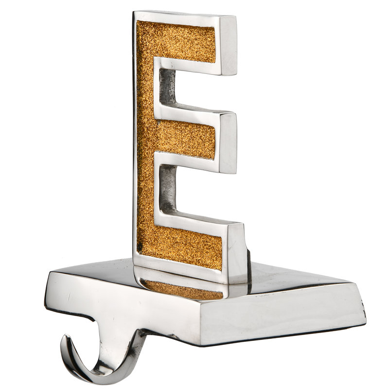 5" Gold Sparkle NOEL Stocking Holders with Paw Print, 4-Piece Set