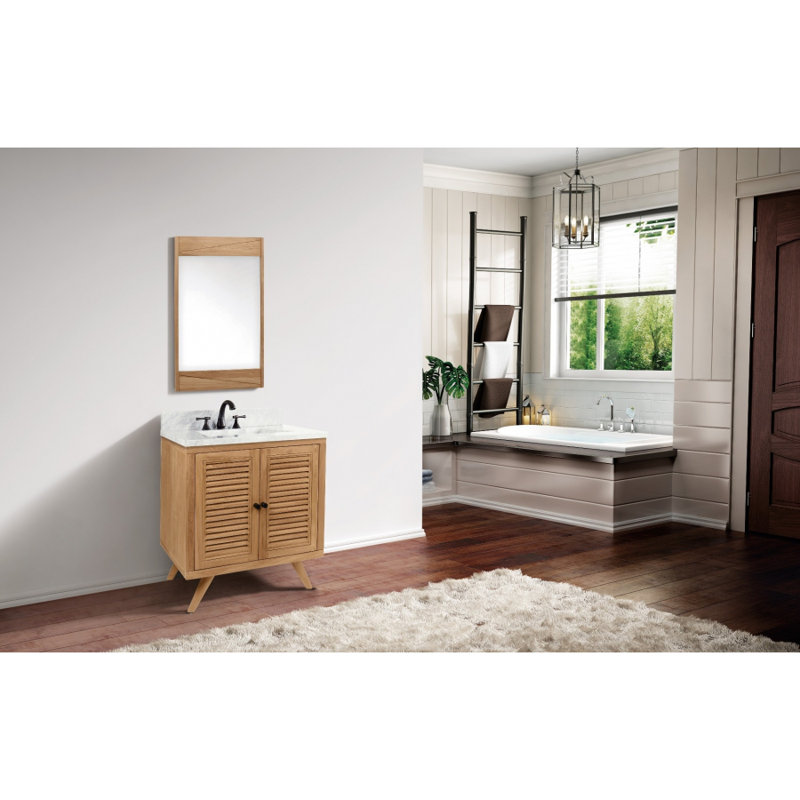 Harper 30'' Natural Teak Solid Wood Bathroom Vanity Base