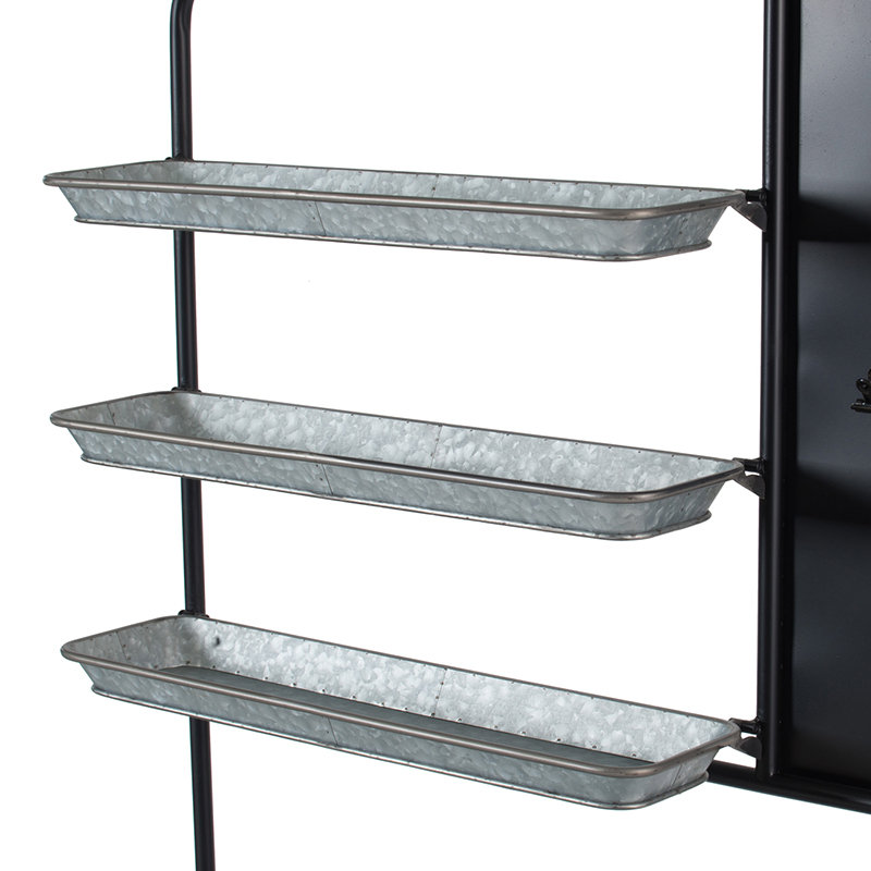 Baese Matte Black and Galvanized Silver Multi-Purpose Etagere Bookcase