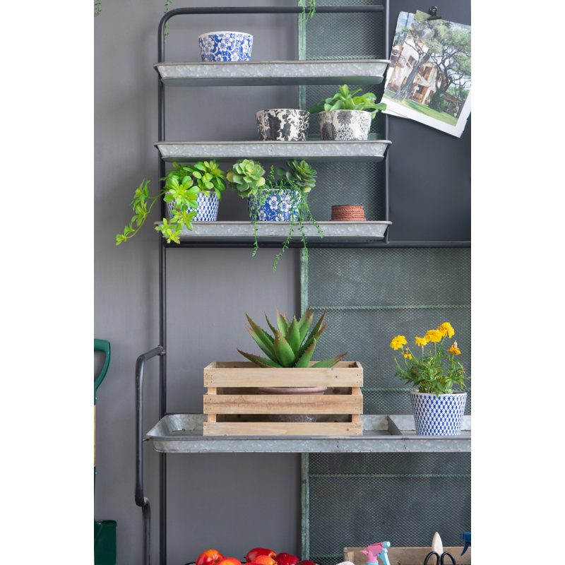 Baese Matte Black and Galvanized Silver Multi-Purpose Etagere Bookcase