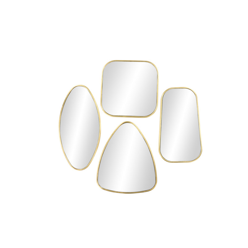 CosmoLiving Glamorous Gold Geometric Wall Mirror Set of 4
