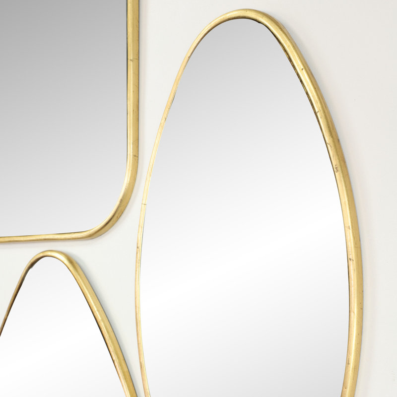 CosmoLiving Glamorous Gold Geometric Wall Mirror Set of 4