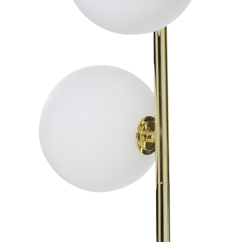 Gold and White 55" Modern Floor Lamp with Marble Base