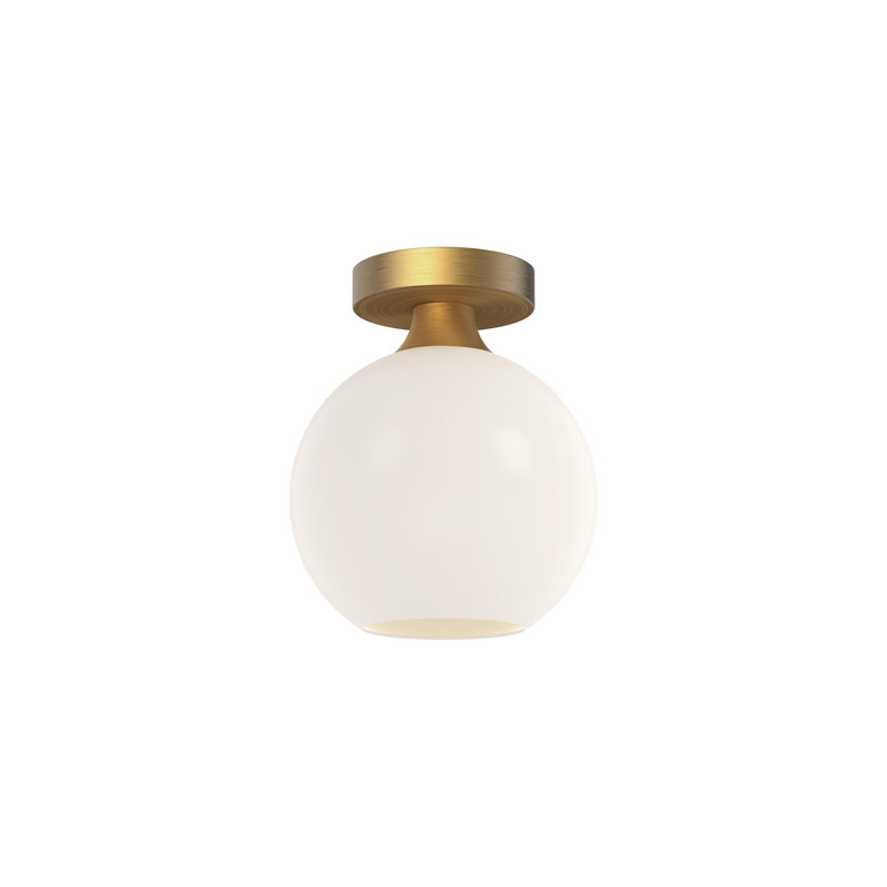 Castilla Aged Gold Globe Flush Mount with Opal Matte Glass