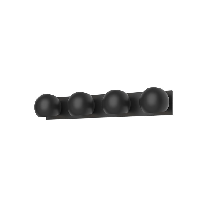 Matte Black 4-Light Dimmable Vanity Bar