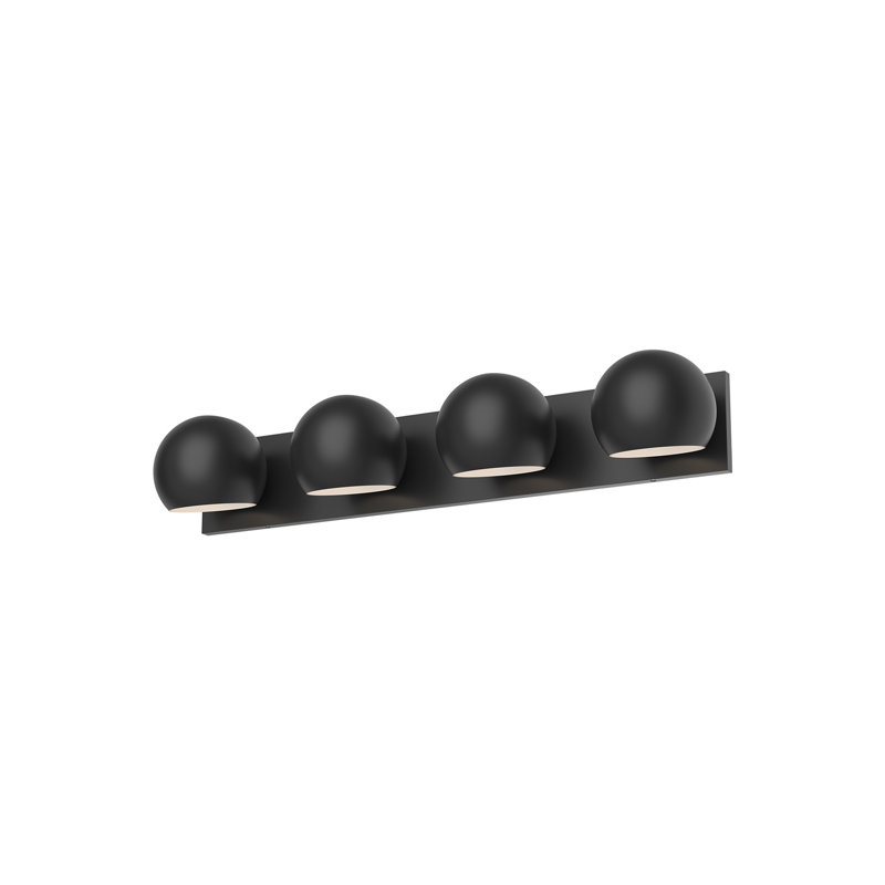 Matte Black 4-Light Dimmable Vanity Bar