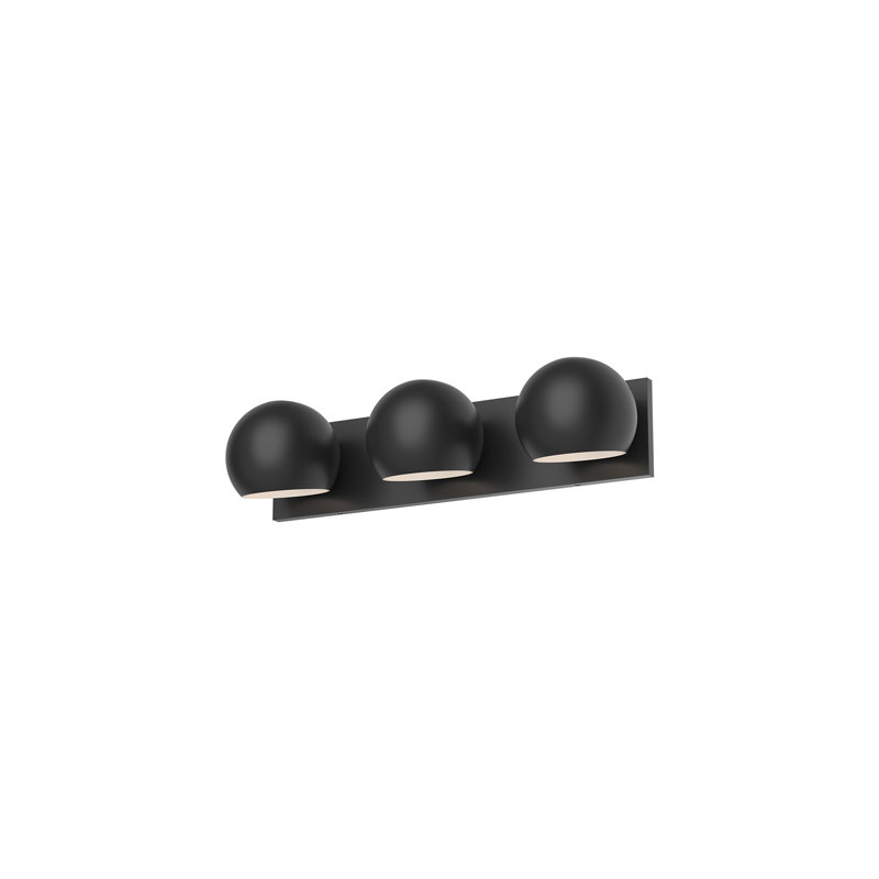 Willow Matte Black Steel 3-Light Vanity Wall Fixture