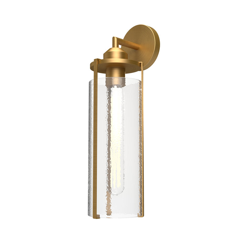 Belmont Aged Gold Vanity Light with Textured Water Glass
