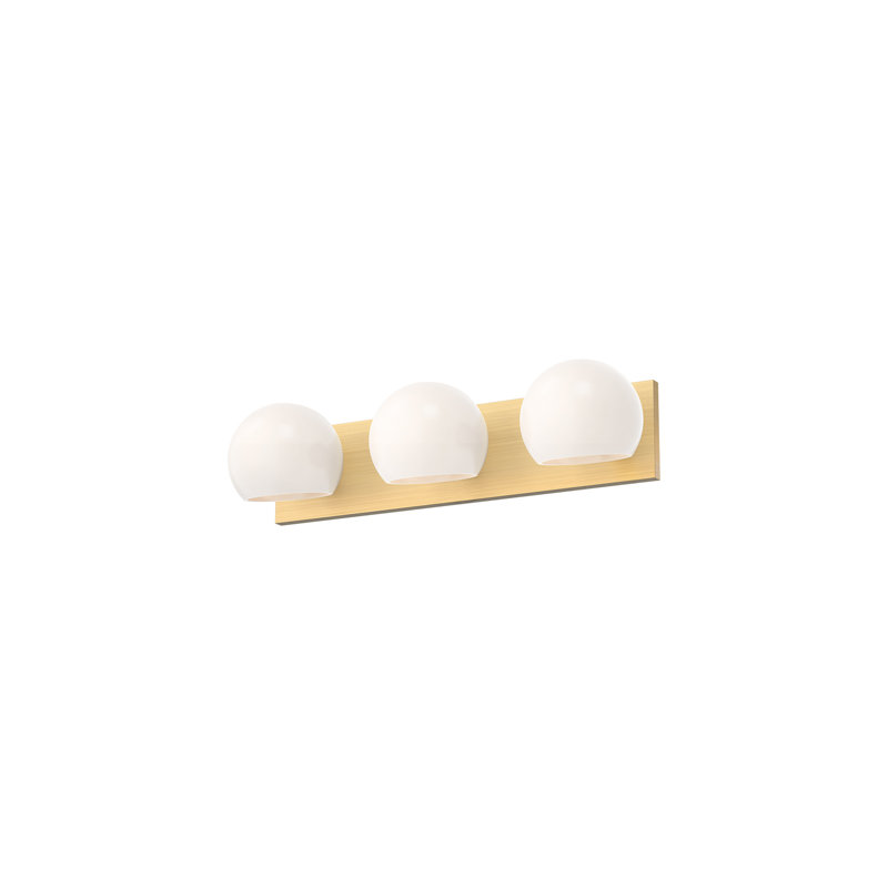 Willow Opal Matte 3-Light Brushed Gold Bath Bar