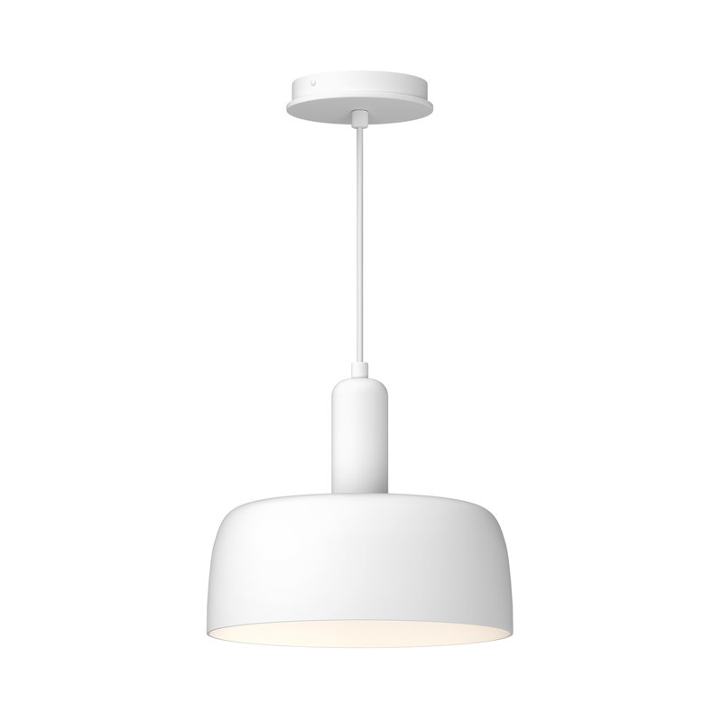 Adriano Matte Black and White Aluminum Drum Pendant Light