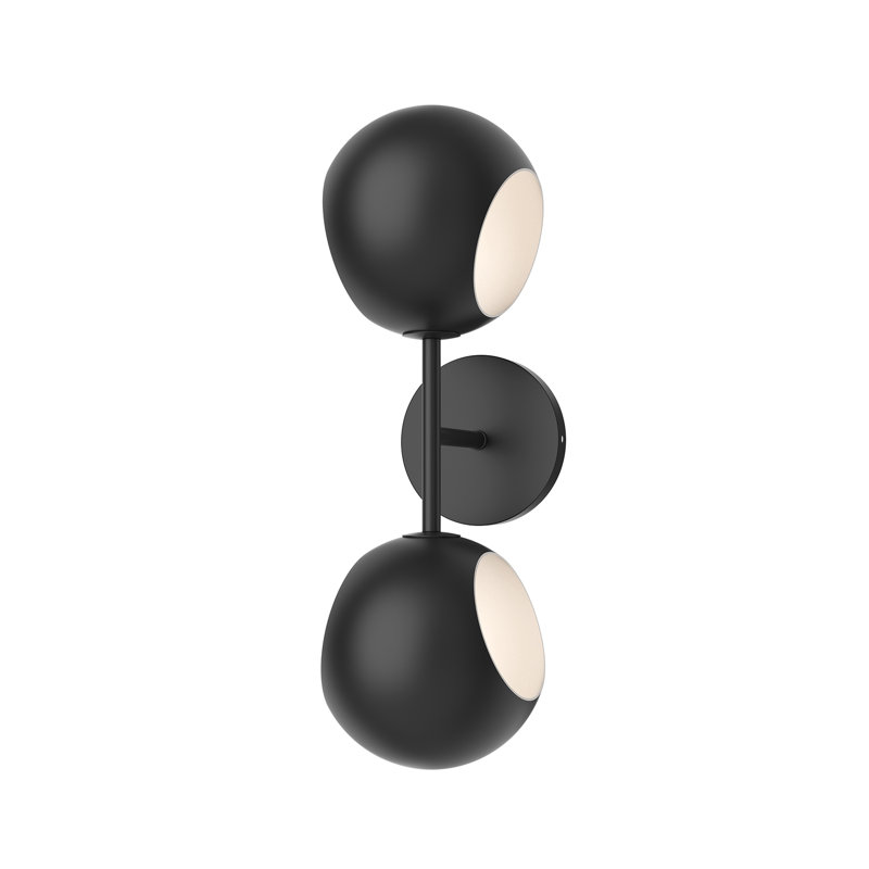 Willow Matte Black Dual-Light Vanity with Custom Glass Options