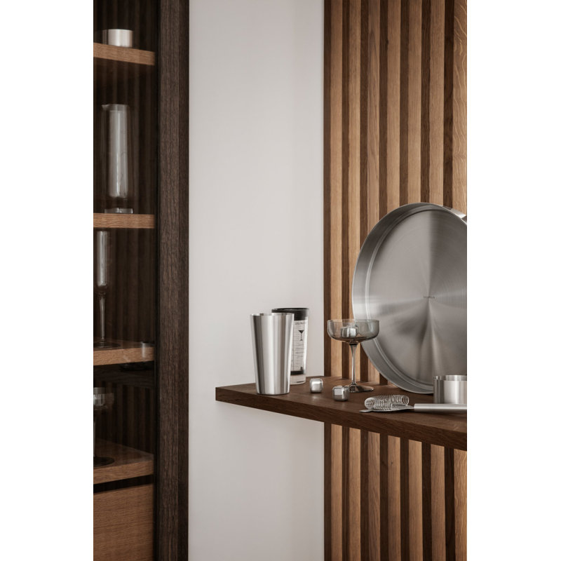 Black Stainless Steel and Glass Cocktail Shaker Set with Strainer