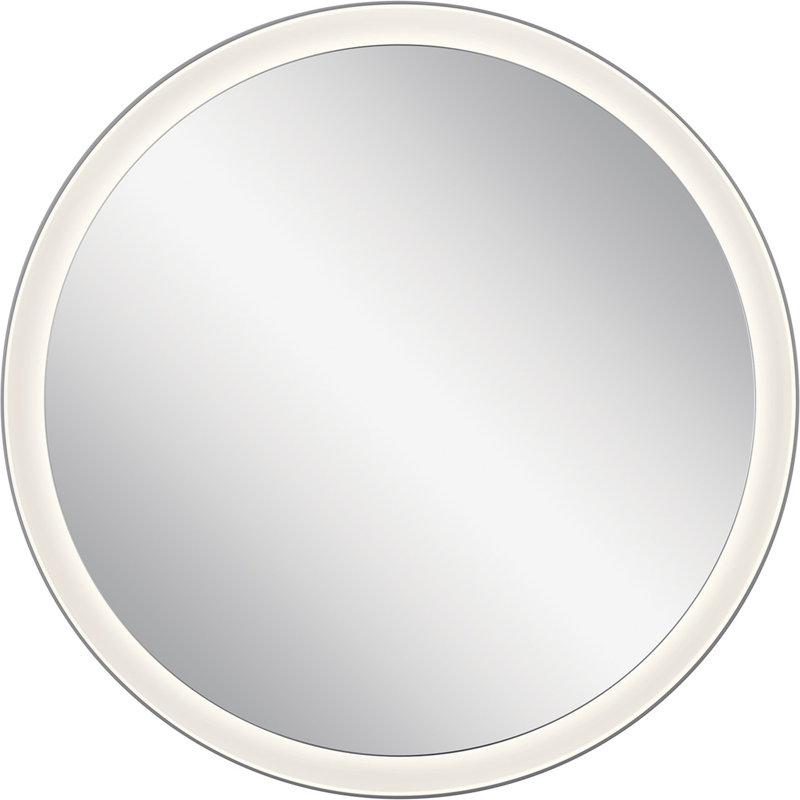 Ryame Round Matte Silver LED Bathroom Mirror