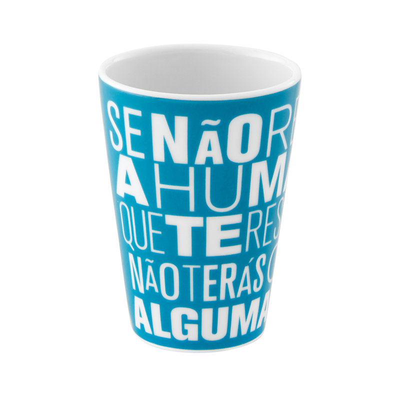 Contemporary Blue Ceramic Coffee Cup with Saucer