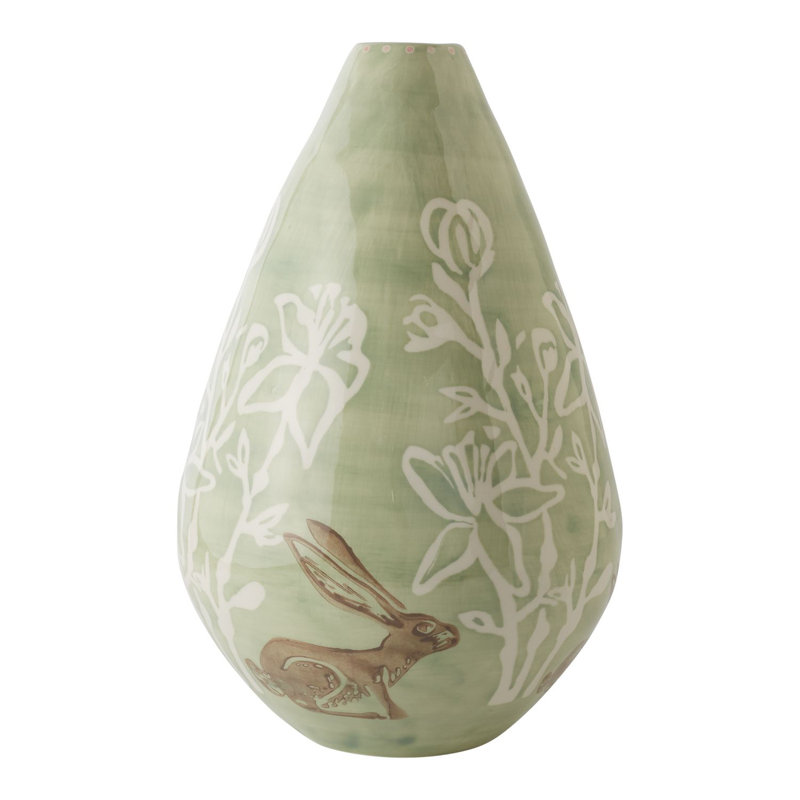 Handcrafted Pastel Green Ceramic Tulip Vase