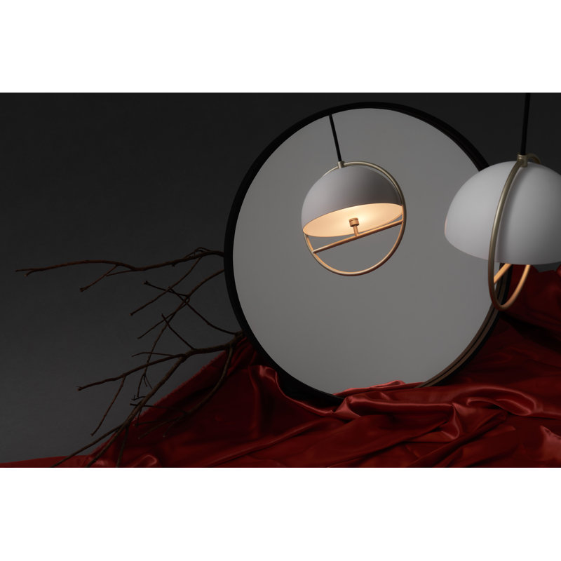 Huan 9" White Glass LED Pendant Light