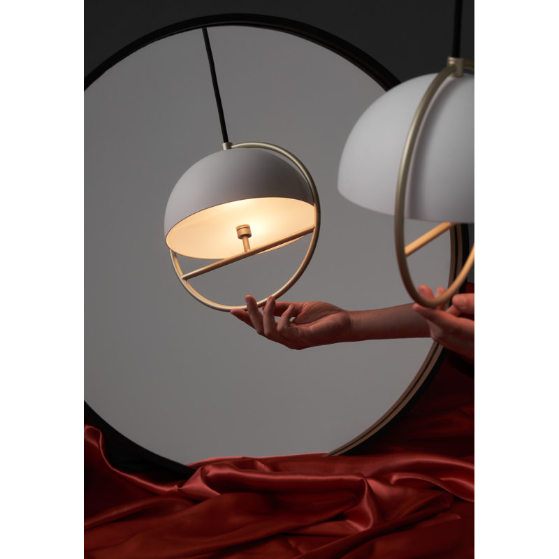 Huan 9" White Glass LED Pendant Light