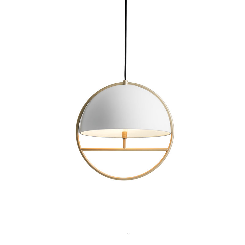 Huan 15.7'' White Steel Globe Pendant with LED Bulb