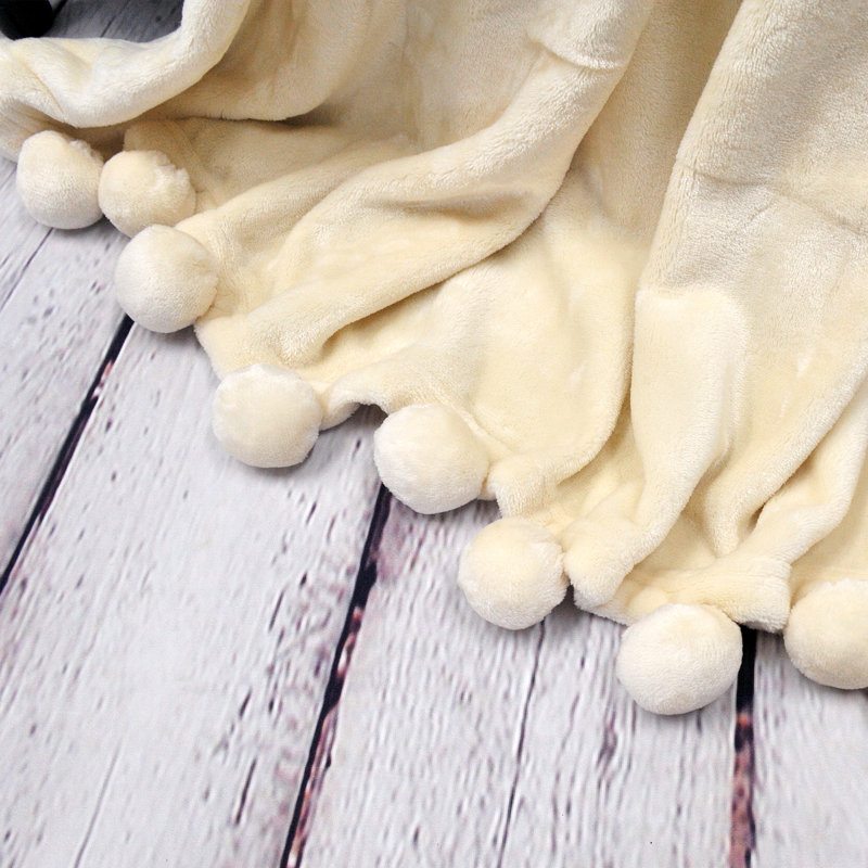 Antique White Fleece Sherpa Reversible Kids Throw Blanket