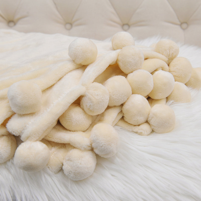 Antique White Fleece Sherpa Reversible Kids Throw Blanket