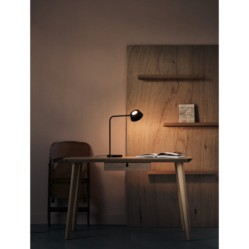 Sleek Matt Black Olo Metal Desk Lamp with Touch Dimmer