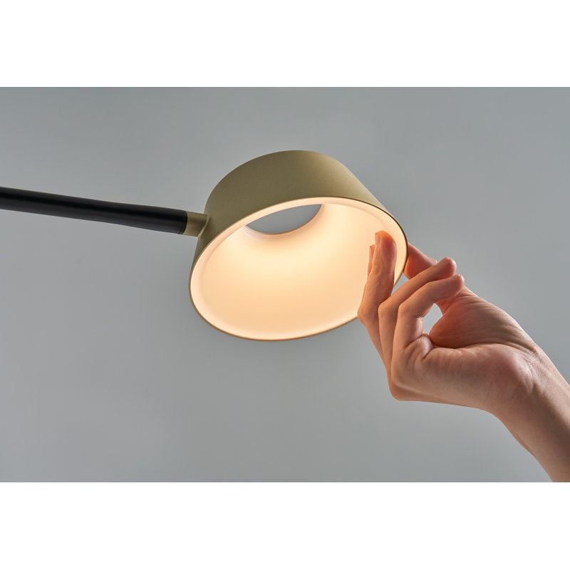 Adjustable Black and Gold Arched Floor Lamp