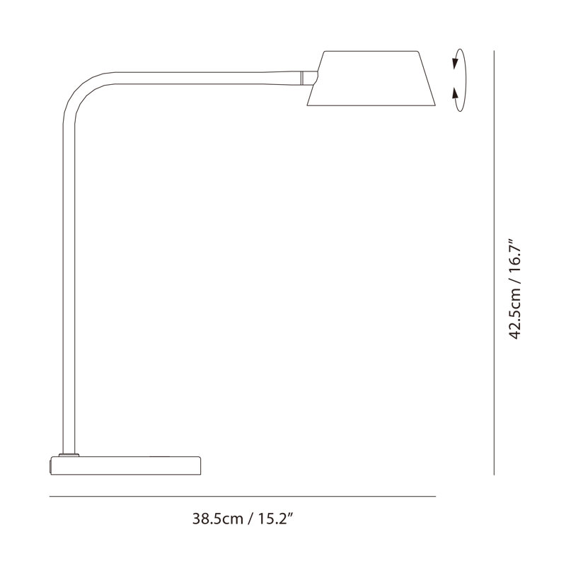 Sleek Matt Black Olo Metal Desk Lamp with Touch Dimmer