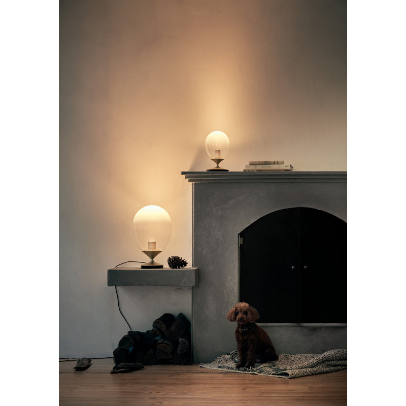 Mist Raindrop Silhouette LED Table Lamp in Pearl Cocoa Black