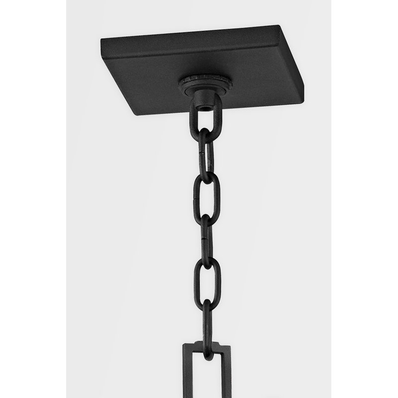 Percy Black Glass 3-Light Indoor/Outdoor Lantern