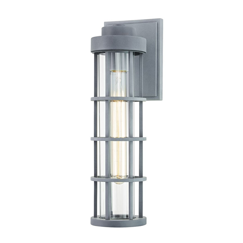 Gray Iron and Clear Glass Dimmable Wall Sconce