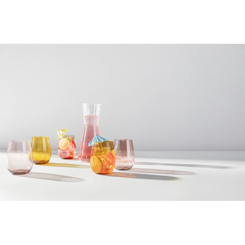 Caramel 15 oz. Lead-Free Crystal Drinking Glass