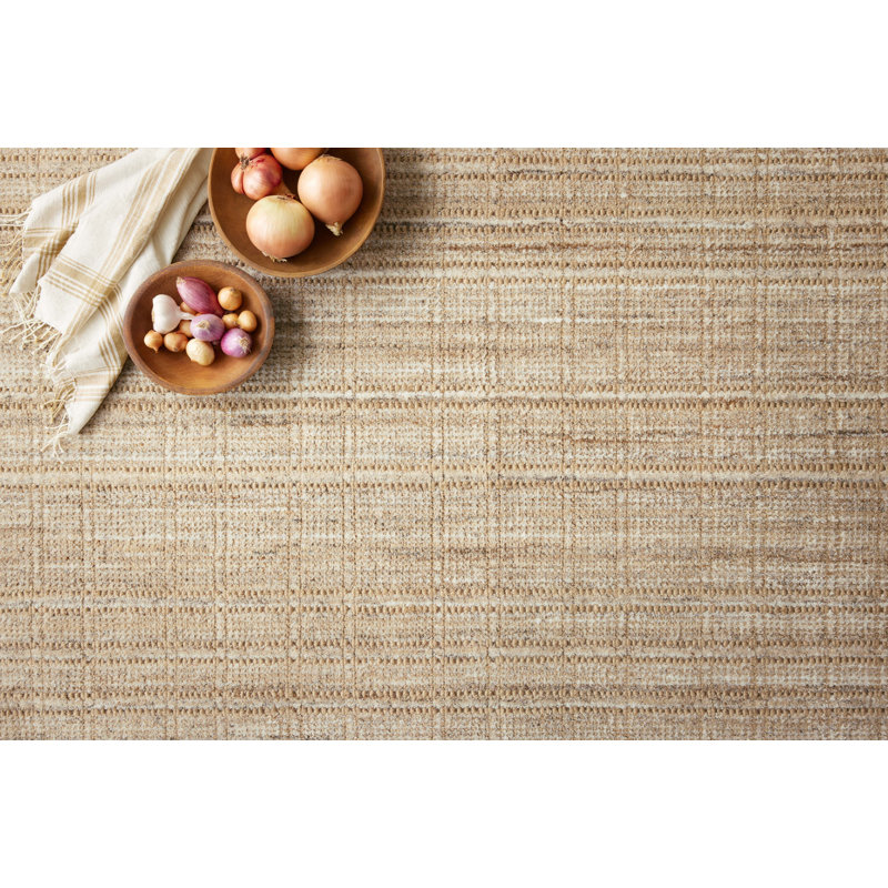Casual Elegance Natural Sand Hand-Loomed Rectangular Rug - 11'6" x 15'