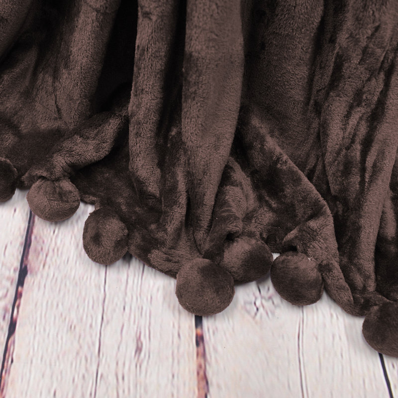 Chocolate Fleece Sherpa Reversible Kids Throw Blanket 50" x 60"
