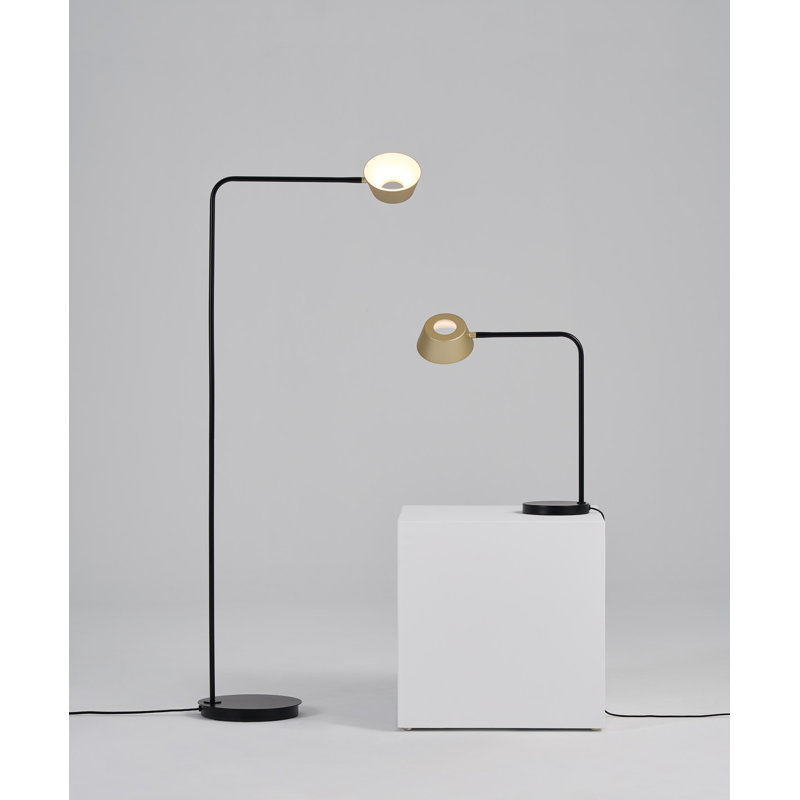Adjustable Black and Gold Arched Floor Lamp