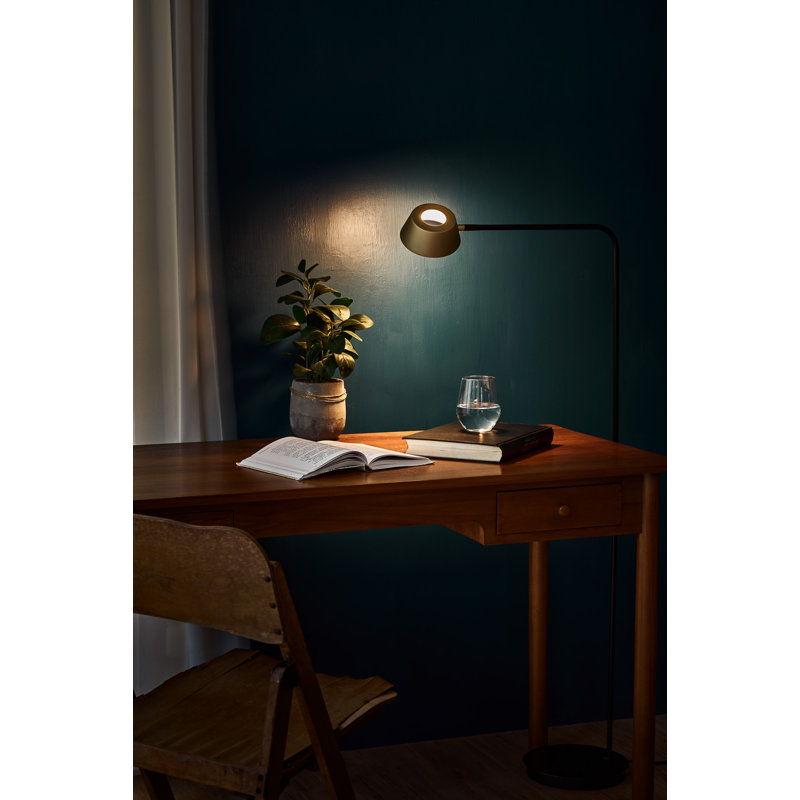 Adjustable Black and Gold Arched Floor Lamp