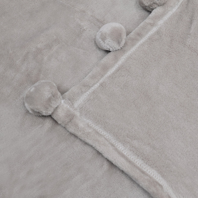 Cozy Kids Sherpa and Fleece Reversible Pom Pom Throw - 50" x 60"