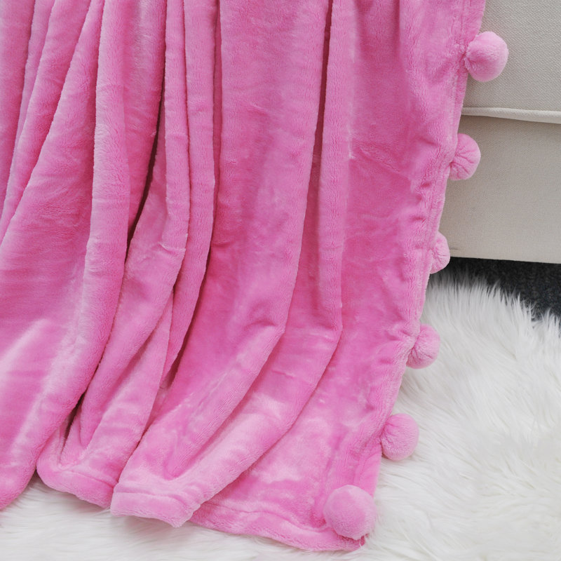 Kids Reversible Fleece Sherpa Blanket in Festival Fuchsia