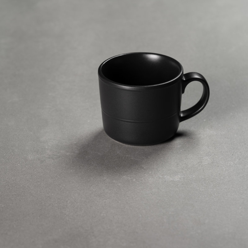 Matte Black Ceramic 12 Oz Microwave Safe Mug Set