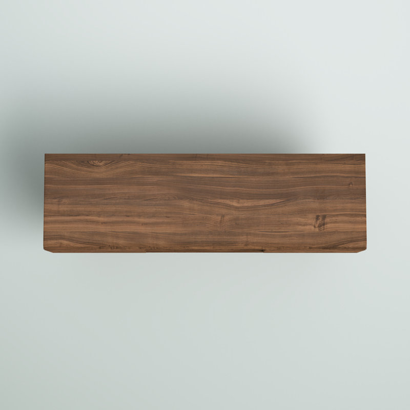 Walnut 46" Mid-Century Modern Media Console with Cabinet