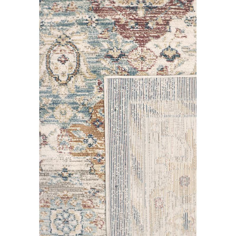 Heritage Southwestern 4' x 6' Blue Synthetic Area Rug